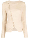 La Maille Pau Asymmetric Cardigan Light Beige - JACQUEMUS - BALAAN 1