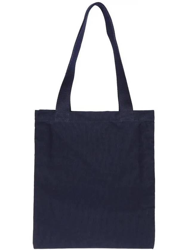 Dressed Fox Vertical Cotton Canvas Tote Bag Navy - MAISON KITSUNE - BALAAN 4