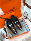 Paris Loafers Goatskin Palladium Noir - HERMES - BALAAN 8