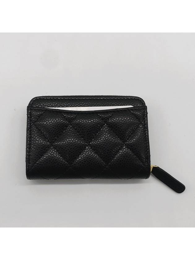 Classic Zipped Coin Purse Grained Calfskin & Gold Black - CHANEL - BALAAN 4