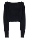 Le Crop Cardigan Alzou Black - JACQUEMUS - BALAAN.