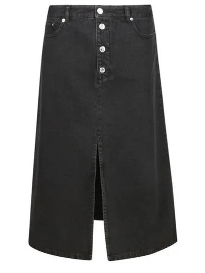 Women's Tennessee Midi Denim A-Line Skirt Black - A.P.C. - BALAAN 2