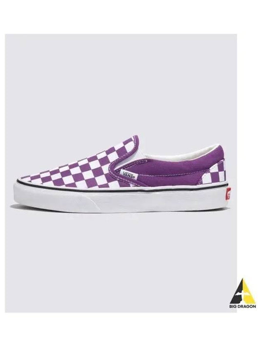 Classic Slip On Color THEORY Checkerboard Purple Magic VN000BVZ1N81 - VANS - BALAAN 1