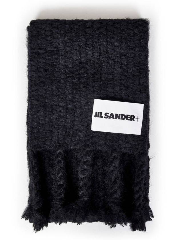 Chunky Knit Scarf Black - JIL SANDER - BALAAN 3