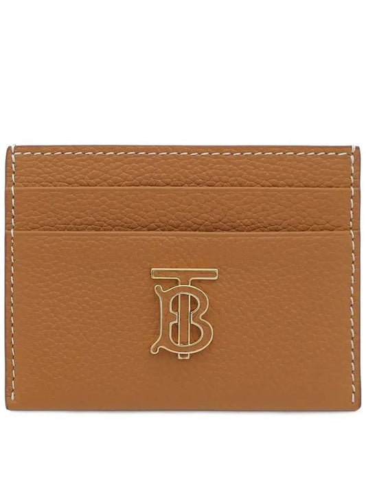 Monogram Logo Leather Card Holder Brown - BURBERRY - BALAAN 2