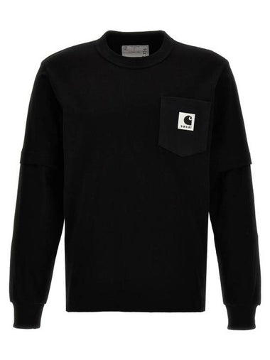 Logo Long Sleeve T-Shirt Black - SACAI - BALAAN 1