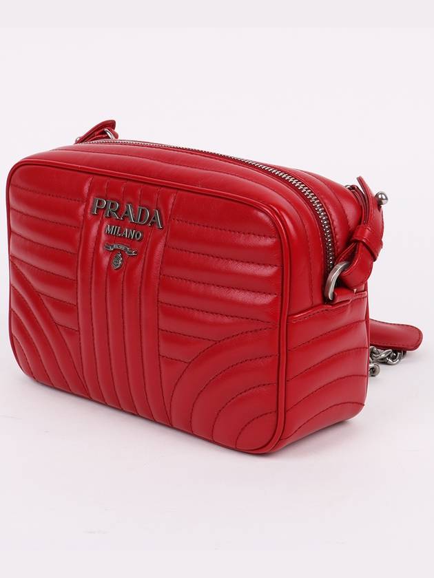 Red diagram silver mini chain bag 1BH038 - PRADA - BALAAN 3