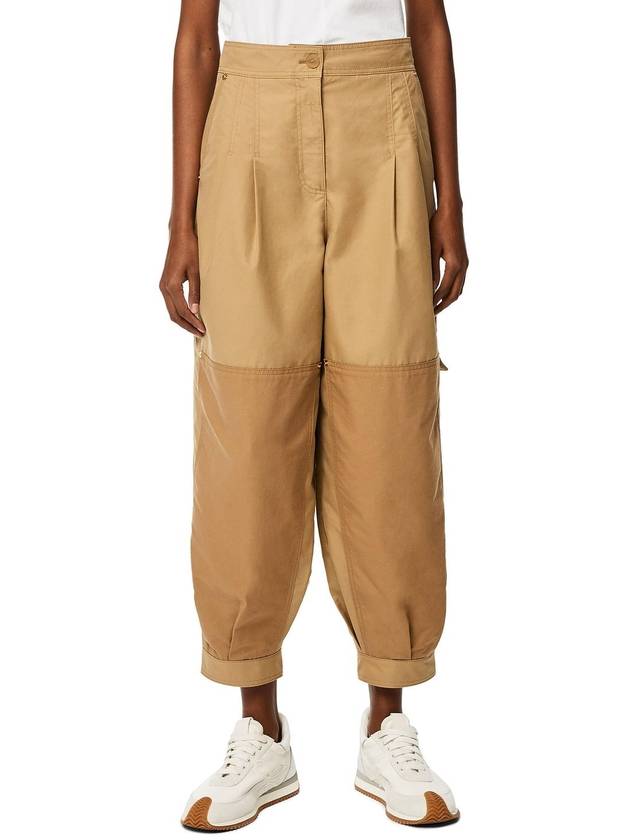 Balloon Fluid Cotton Straight Pants Brown - LOEWE - BALAAN.