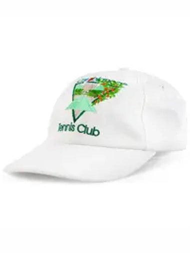 Tennis Club Logo Embroidered Cotton Ball Cap White - CASABLANCA - BALAAN 1