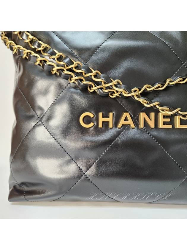 Shiny Calfskin 22 Small Shoulder Bag Black - CHANEL - BALAAN 9