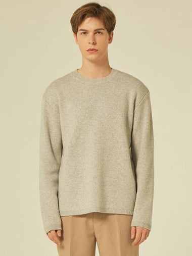 Cashmere Knit Long Sleeve T-Shirt Light Gray - BUTTON SEOUL - BALAAN 1