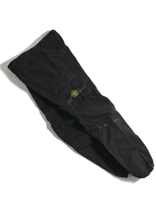 Old Effect Cotton Canvas Cargo Straight Pants - STONE ISLAND - BALAAN.