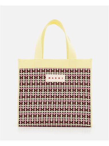 Jacquard Medium Shopper Tote Bag Light Yellow - MARNI - BALAAN 1