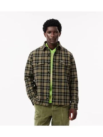 Men s Two Pocket Check Overshirt Green - LACOSTE - BALAAN 1