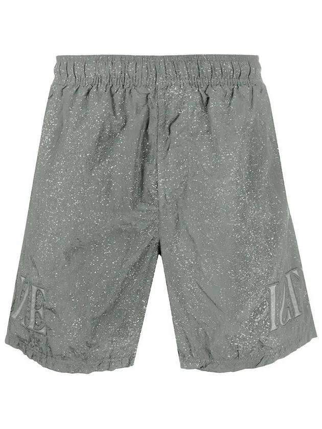 Embroidered Logo Swim Shorts Grey - STONE ISLAND - BALAAN 3