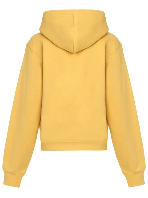 Logo Print Cotton Hoodie Yellow - SAINT LAURENT - BALAAN 3