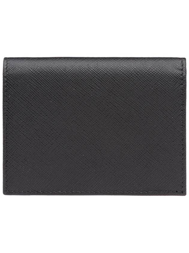 Small Saffiano Metal Logo Bicycle Wallet Black - PRADA - BALAAN 3