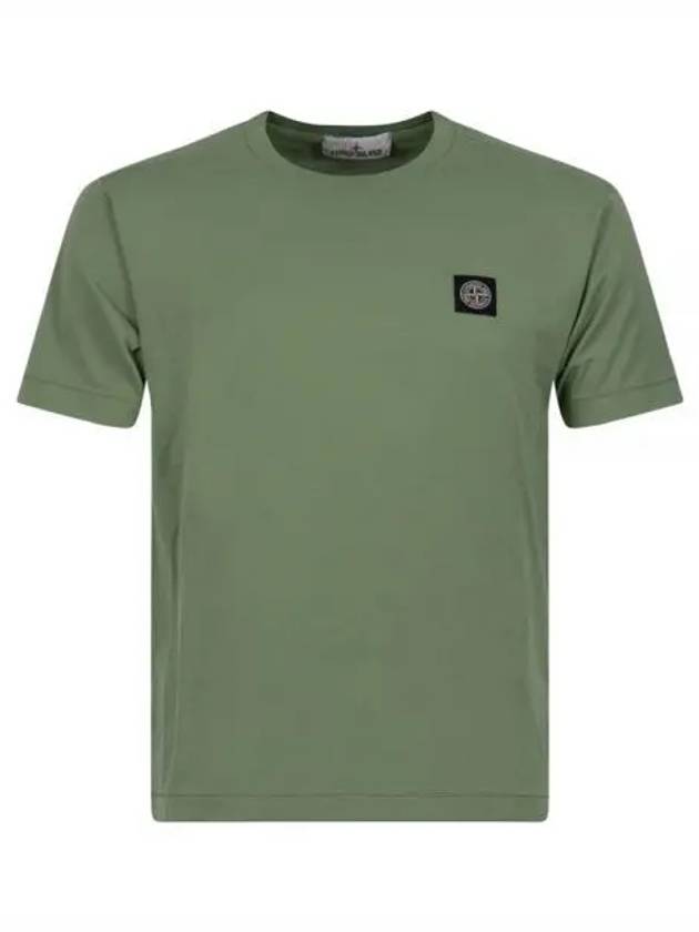 Logo Patch Cotton Short Sleeve T-Shirt Sage Green - STONE ISLAND - BALAAN 2