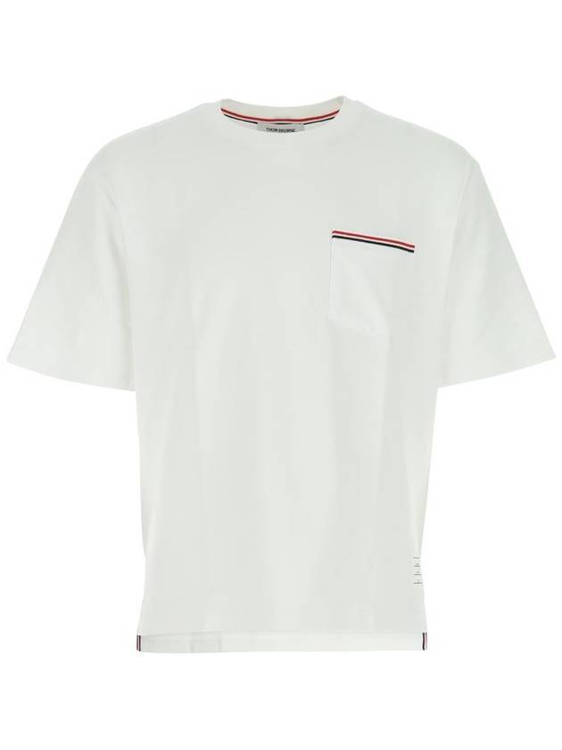 Cotton Oversized Pocket Short Sleeve T-Shirt White - THOM BROWNE - BALAAN 2