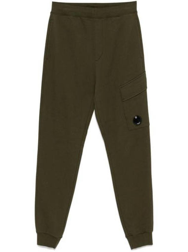 Diagonal Raised Fleece Track Pants Green - CP COMPANY - BALAAN 1