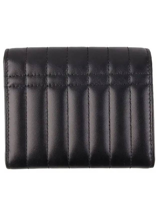 Lola Folding Small Quilted Leather Card Wallet Black Palladium - BURBERRY - BALAAN 4