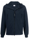 Goggles Hood Zip-Up Windbreaker Navy - CP COMPANY - BALAAN.