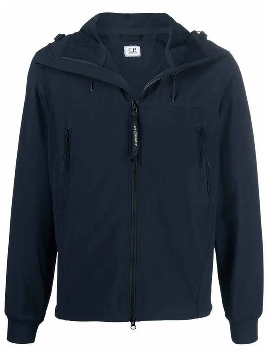 Goggles Hood Zip-Up Windbreaker Navy - CP COMPANY - BALAAN.