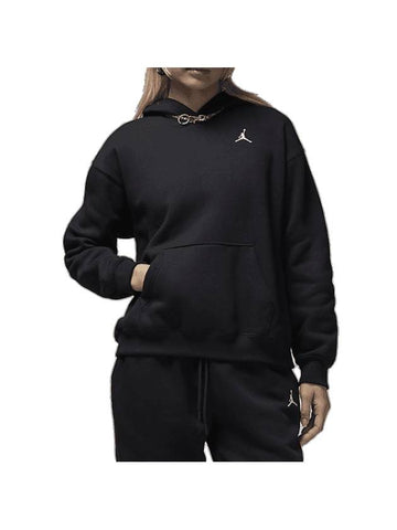 Jordan Brooklyn Fleece Pullover 24 Hoodie Black - NIKE - BALAAN 1