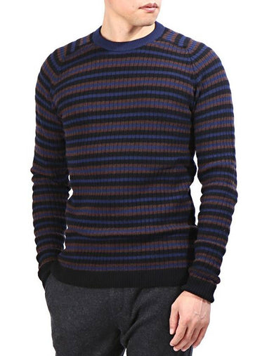 Striped Crew Neck Knit Top - UMIT BENAN B+ - BALAAN 1