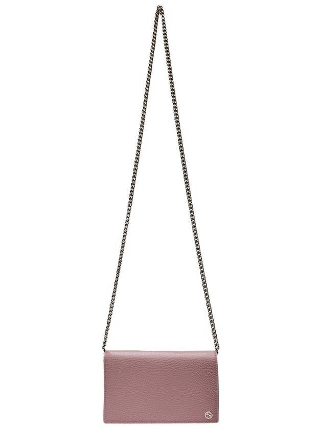 466506 Pink leather GG logo flap WOC mini chain cross bag - GUCCI - BALAAN 5