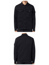 Organic Stretch Cotton Satin Long Sleeve Shirt Black - STONE ISLAND - BALAAN 5