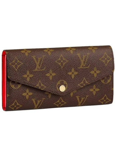 Sarah Monogram Long Wallet Brown Red - LOUIS VUITTON - BALAAN 1