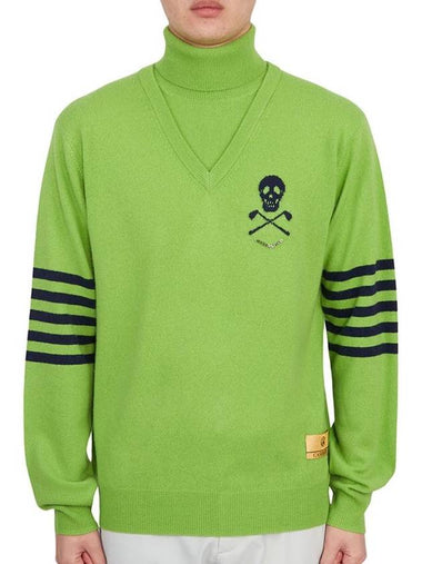 Golf wear men s neck polar knit MLM 2C AB02 LIME - MARK & LONA - BALAAN 1