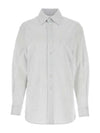 Striped Cotton Poplin Monogram Long Sleeve Shirt Blan Bleu - SAINT LAURENT - BALAAN 2