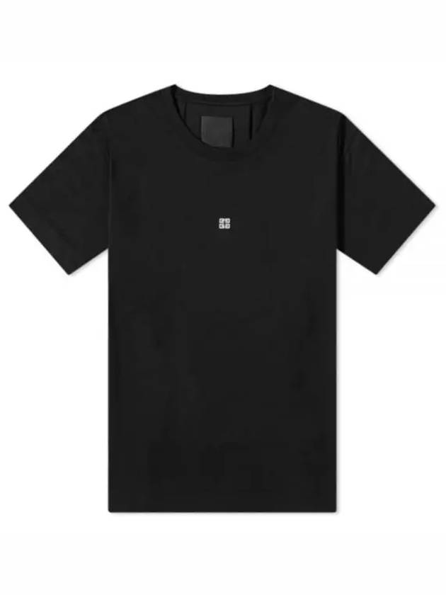 Embroidered Logo Jersey Short Sleeve T-shirt Black - GIVENCHY - BALAAN 2