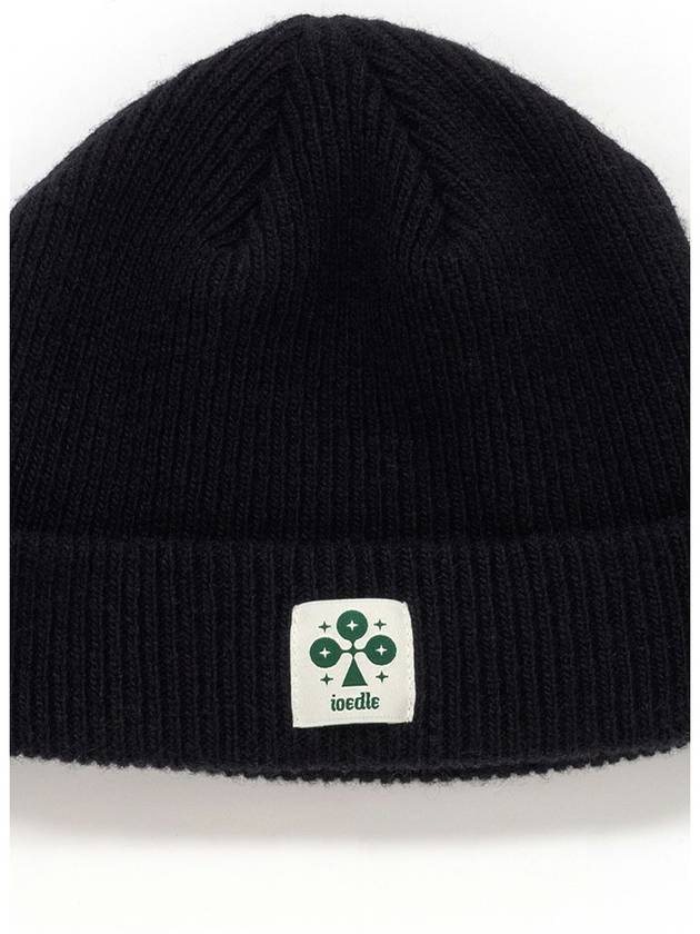 Men's Wool Knit Beanie Black I1WH01BK - IOEDLE - BALAAN 4