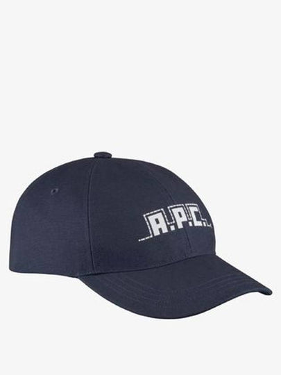 Curved Brim Embroidered Logo Cotton Ball Cap Blue - A.P.C. - BALAAN 2