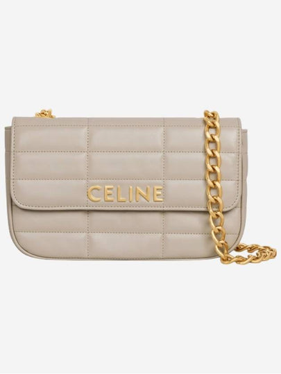 Monochrome Matelasse Chain Shoulder Bag Beige - CELINE - BALAAN 2