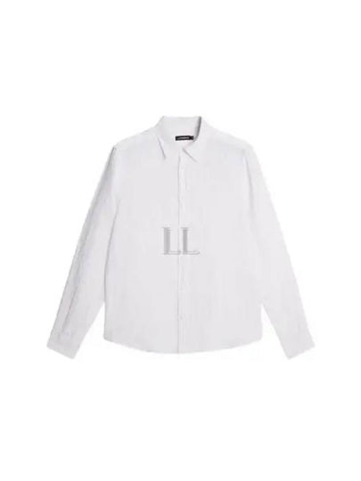 Slim Linen Melange Long Sleeve Shirt White - J.LINDEBERG - BALAAN 2