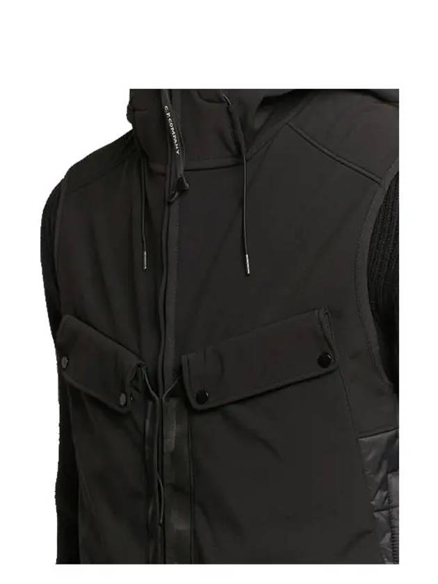 Shell R Mix Goggle Hooded Padded Vest Black - CP COMPANY - BALAAN 7