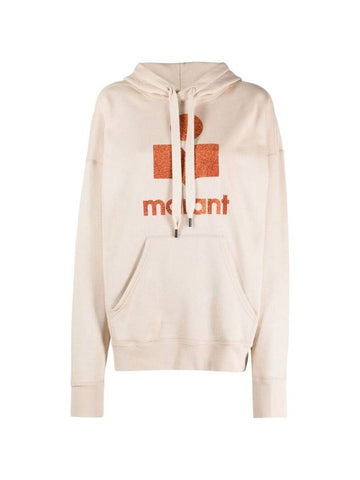 Mansel Logo Print Hoodie Beige - ISABEL MARANT - BALAAN 1