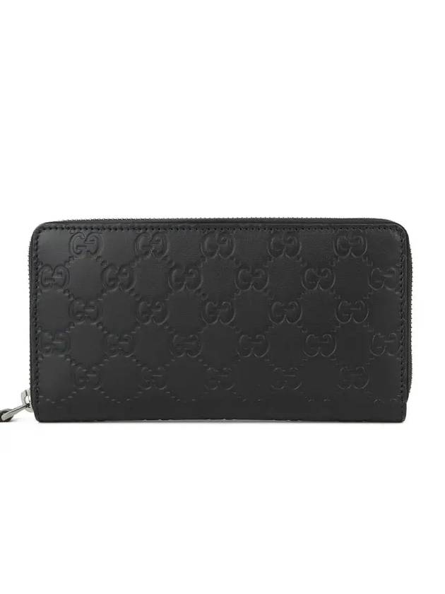 GG Signature Zipper Leather Long Wallet Black - GUCCI - BALAAN 1