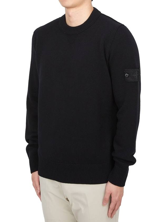 Compass Badge Wool Knit Top Black - STONE ISLAND - BALAAN 3