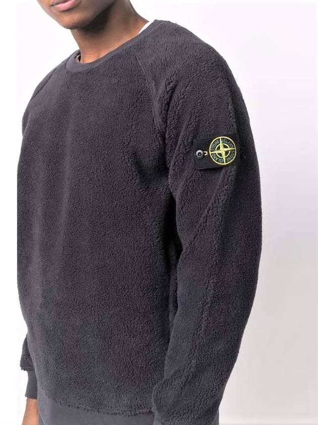 Waffen Patch Shearling Sweatshirt Charcoal - STONE ISLAND - BALAAN.