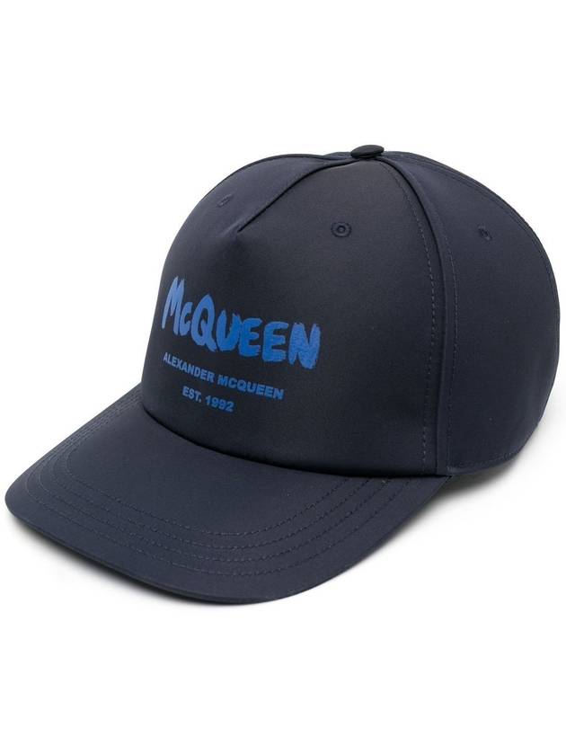 Graffiti Logo Printing Ball Cap Navy - ALEXANDER MCQUEEN - BALAAN 2