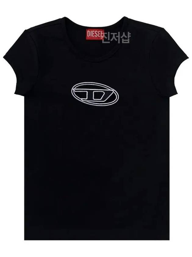 T Angie Peekaboo Logo Short Sleeve T-Shirt Black - DIESEL - BALAAN 2