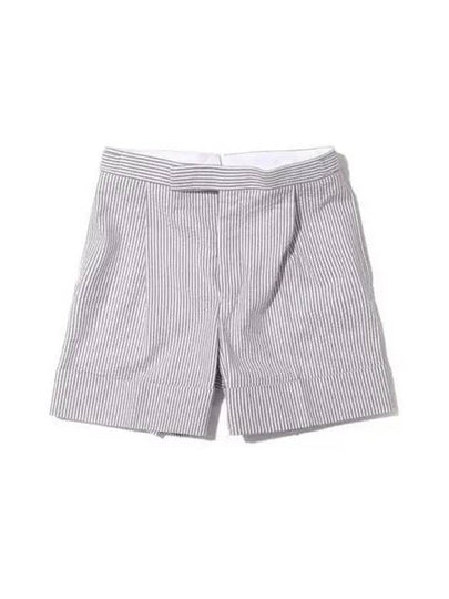 Men's Seersucker Gross Grain Cuff Shorts Medium Grey - THOM BROWNE - BALAAN 2