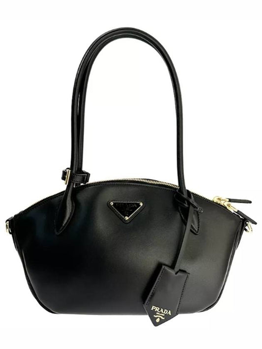 Small Leather Hand Shoulder Bag Black - PRADA - BALAAN 2