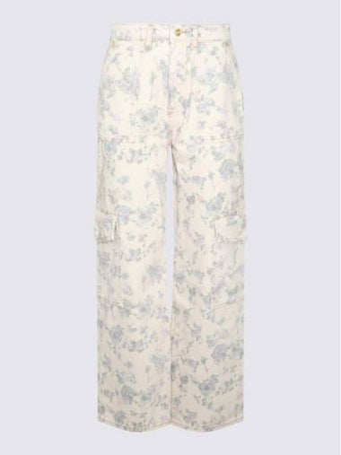 Floral Print Angi Straight Jeans Tofu - GANNI - BALAAN 1