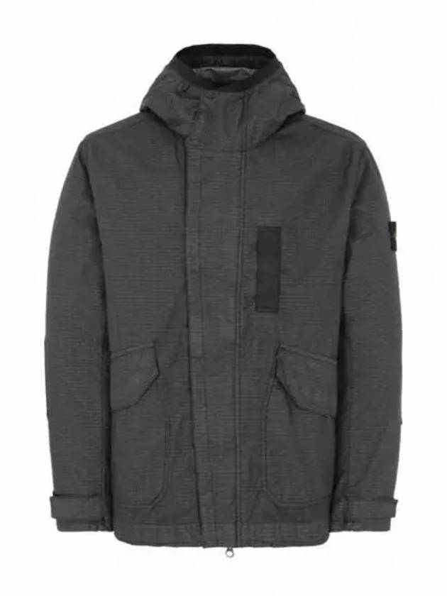 Wappen Patch Reflective Weave Ripstop TC Hooded Jacket Charcoal - STONE ISLAND - BALAAN 2